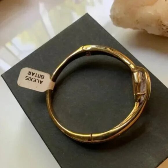 Alexis Bittar Miss Havisham Liquid Gold Oversized CZ Prism Stone Bracelet - Picture 4 of 5